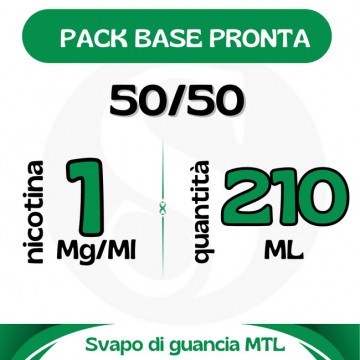 Pack Base neutra 50/50 210ml 1mg/ml di Nicotina