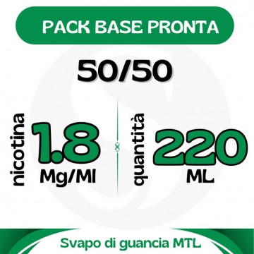 Pack Base neutra 50/50 220ml 1.8mg/ml di Nicotina