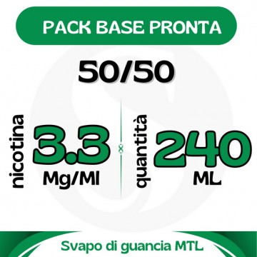 Pack Base neutra 50/50 240ml 3.3mg/ml di Nicotina