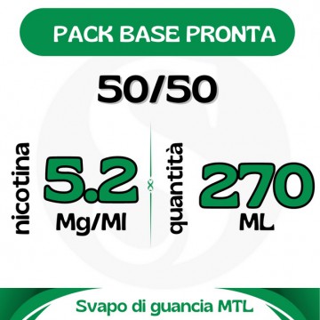 Pack Base neutra 50/50 270ml 5.2mg/ml di Nicotina