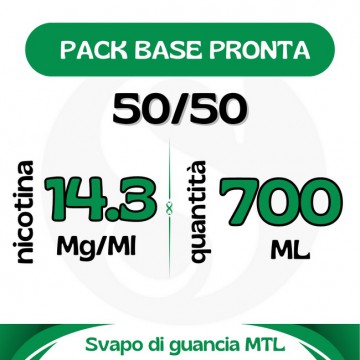 Pack Base neutra 50/50 700ml 14.3mg/ml di Nicotina